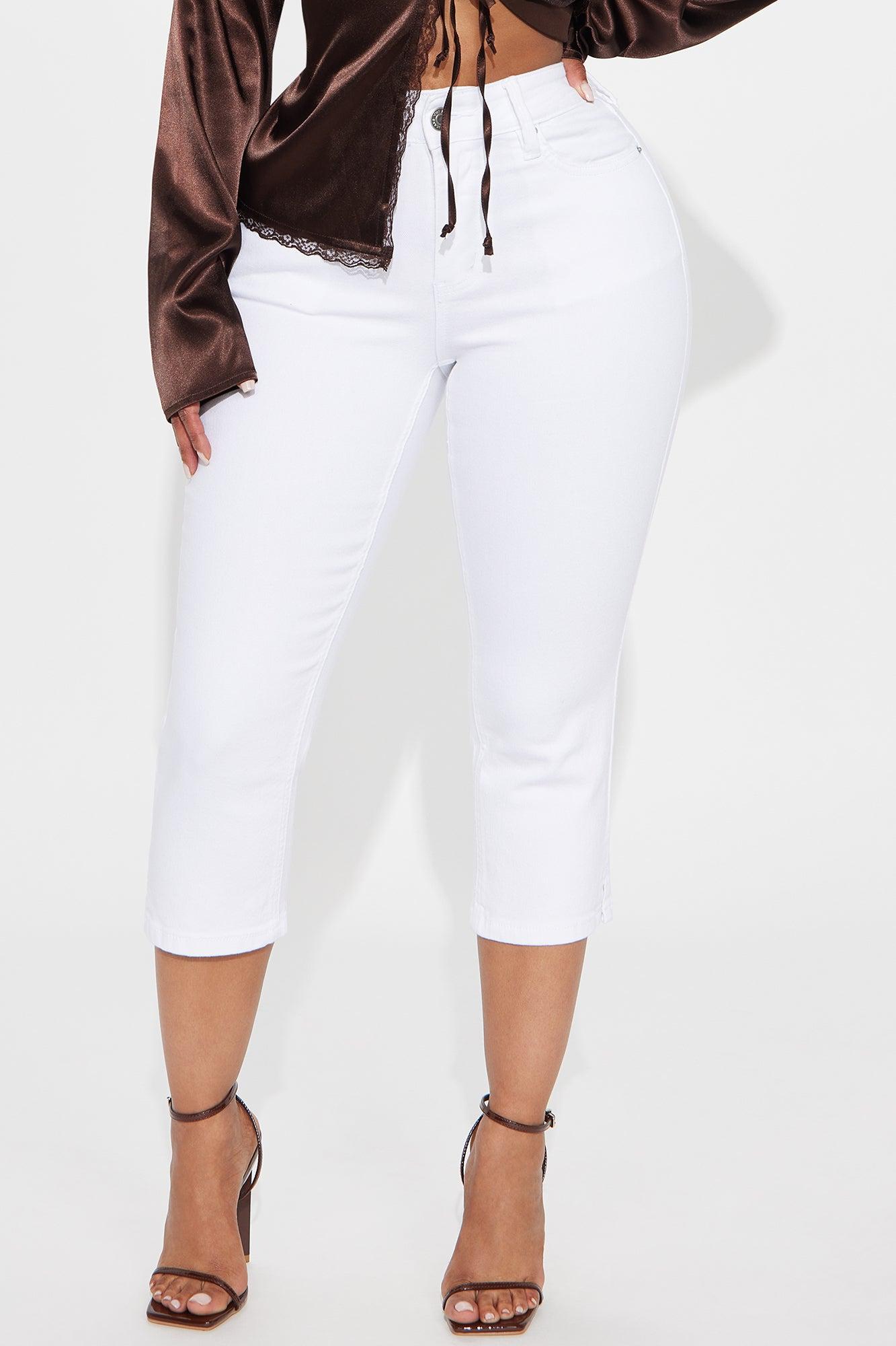 Mila Stretch Capri Denim Jeans - White Female Product Image
