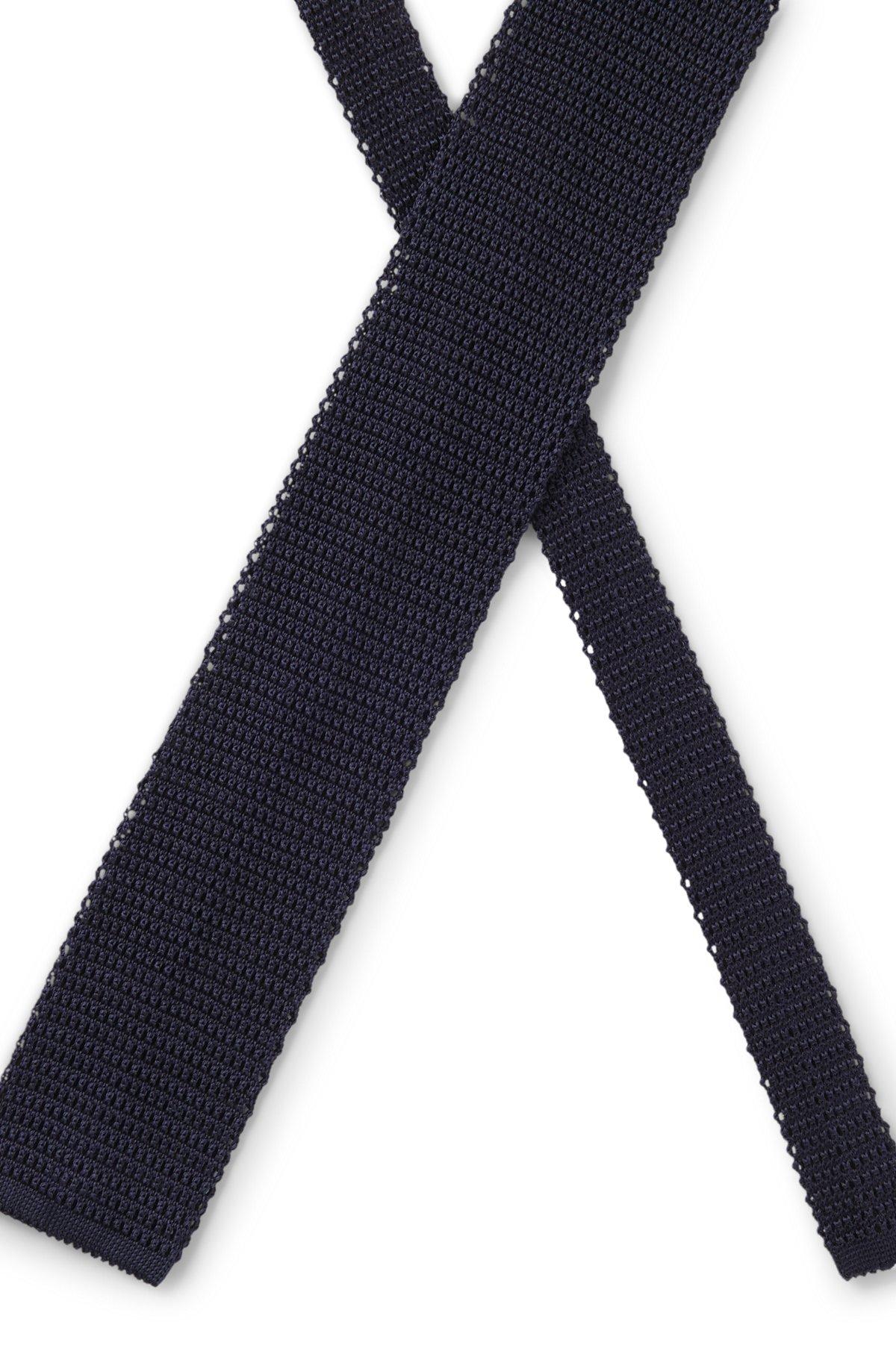 BOSS - BECKHAM x BOSS knit tie in silk - Dark Blue Product Image