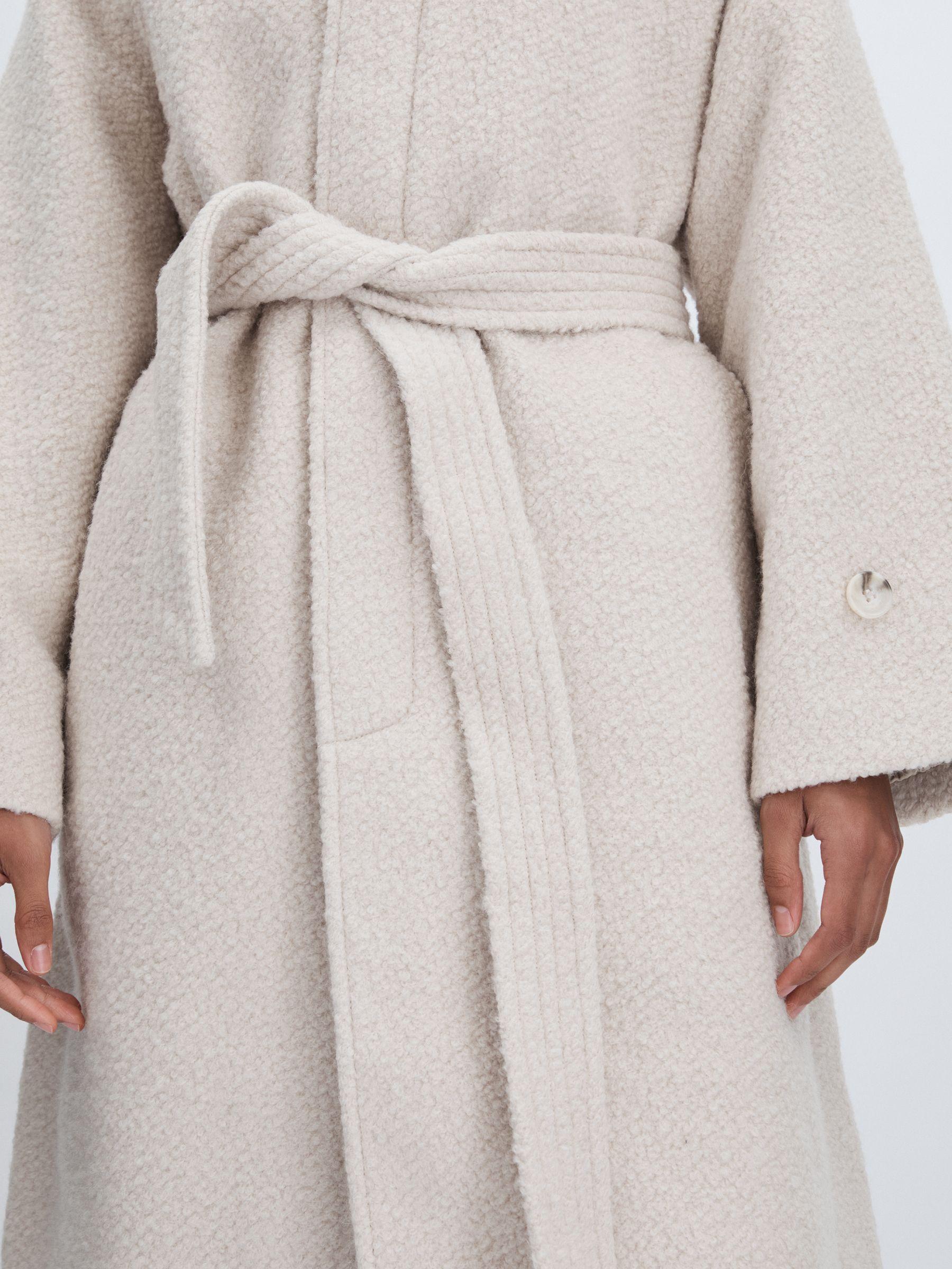 Meotine Wool-Blend Bouclé Coat in Cream Product Image
