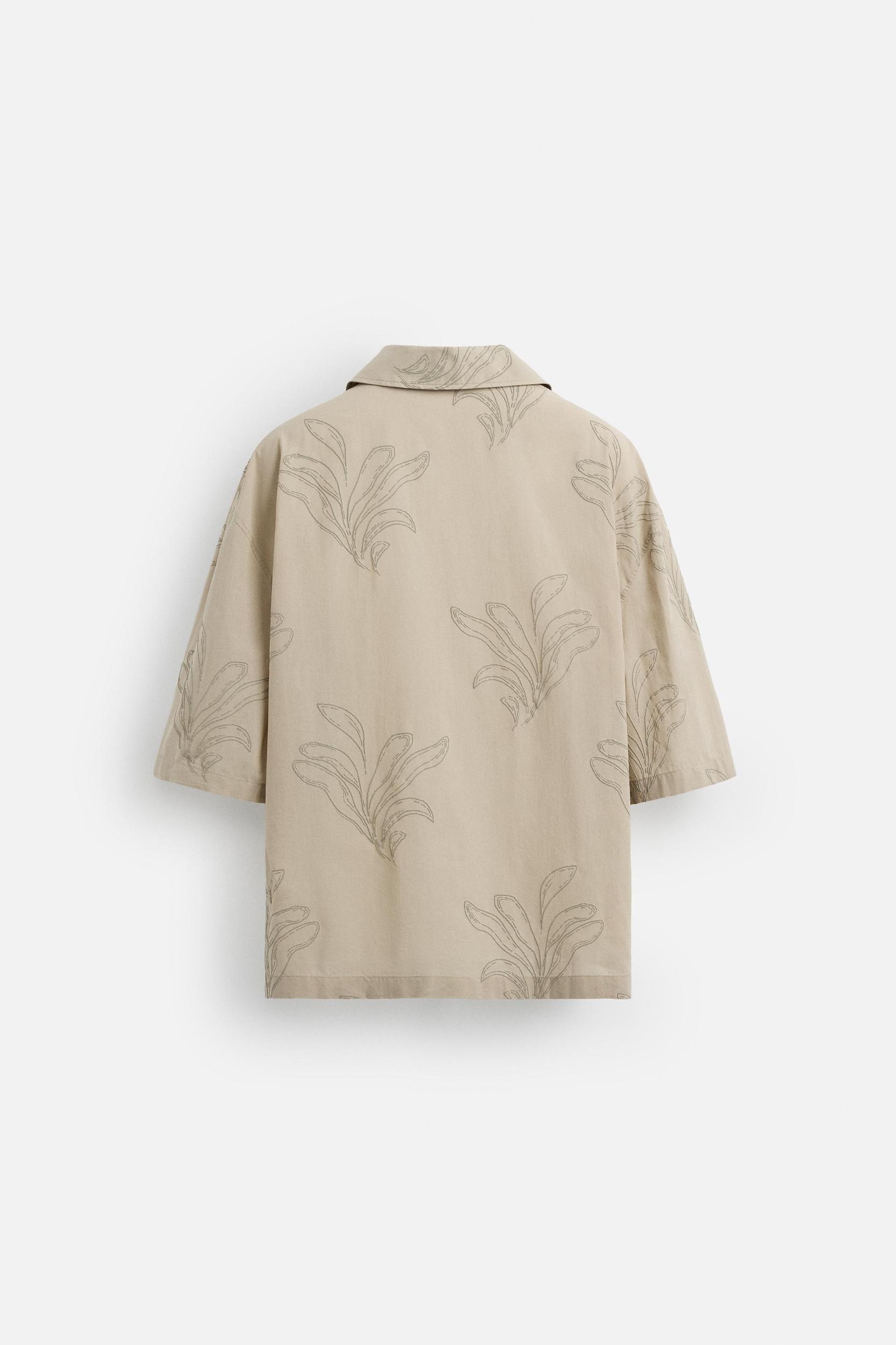 LEAF EMBROIDERED SHIRT Product Image