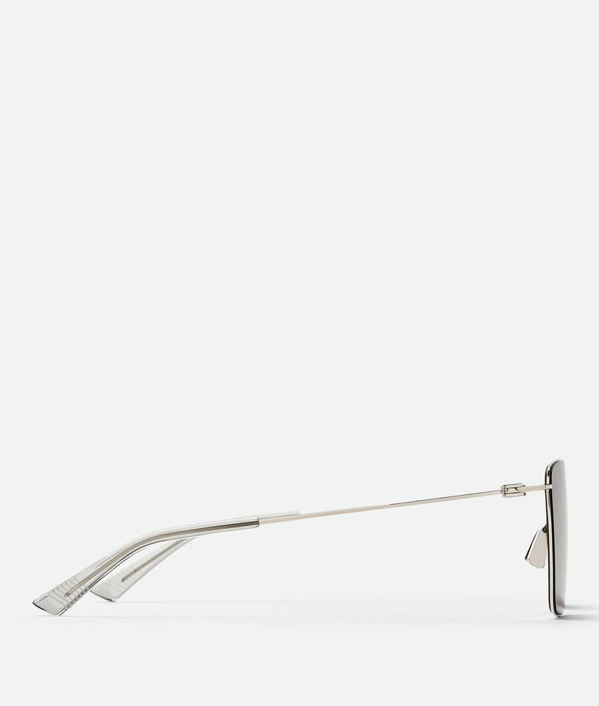 Men's Ultrathin Metal Rectangular Sunglasses in Silver Product Image