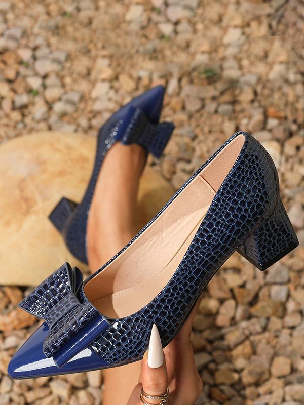 Bowknot Pointed-Toe Shiny Pumps Product Image