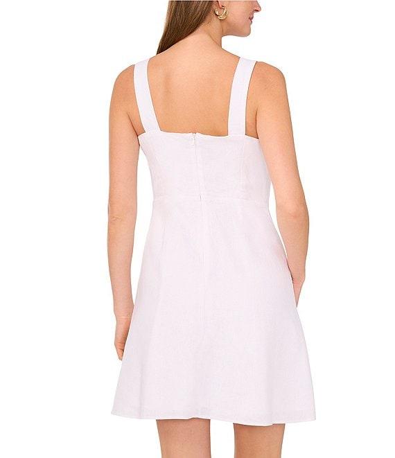 Vince Camuto Woven Square Neck Sleeveless A-Line Dress Product Image
