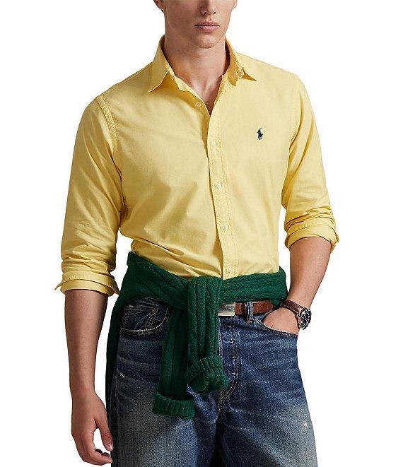 Polo Ralph Lauren Solid Garment-Dye Oxford Classic Fit Long Sleeve Woven Shirt Product Image