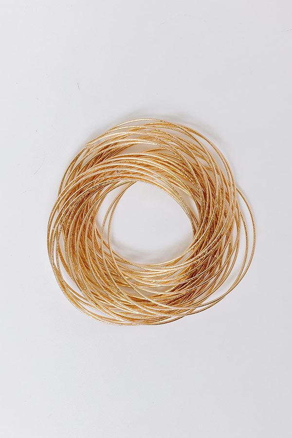 For The Record Bangle Bracelet Set In Gold Product Image