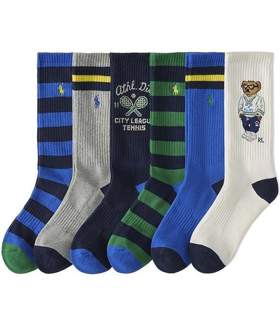 Polo Ralph Lauren Big & Tall Athletic Club Bear Crew Socks 6-Pack Product Image