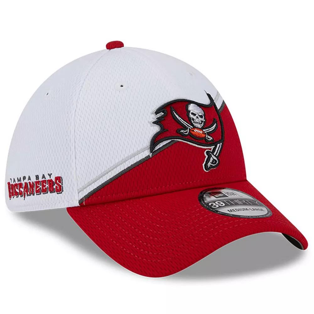 Men's New Era White/Red Tampa Bay Buccaneers 2023 Sideline 39THIRTY Flex Hat, Size: Small/Medium Product Image