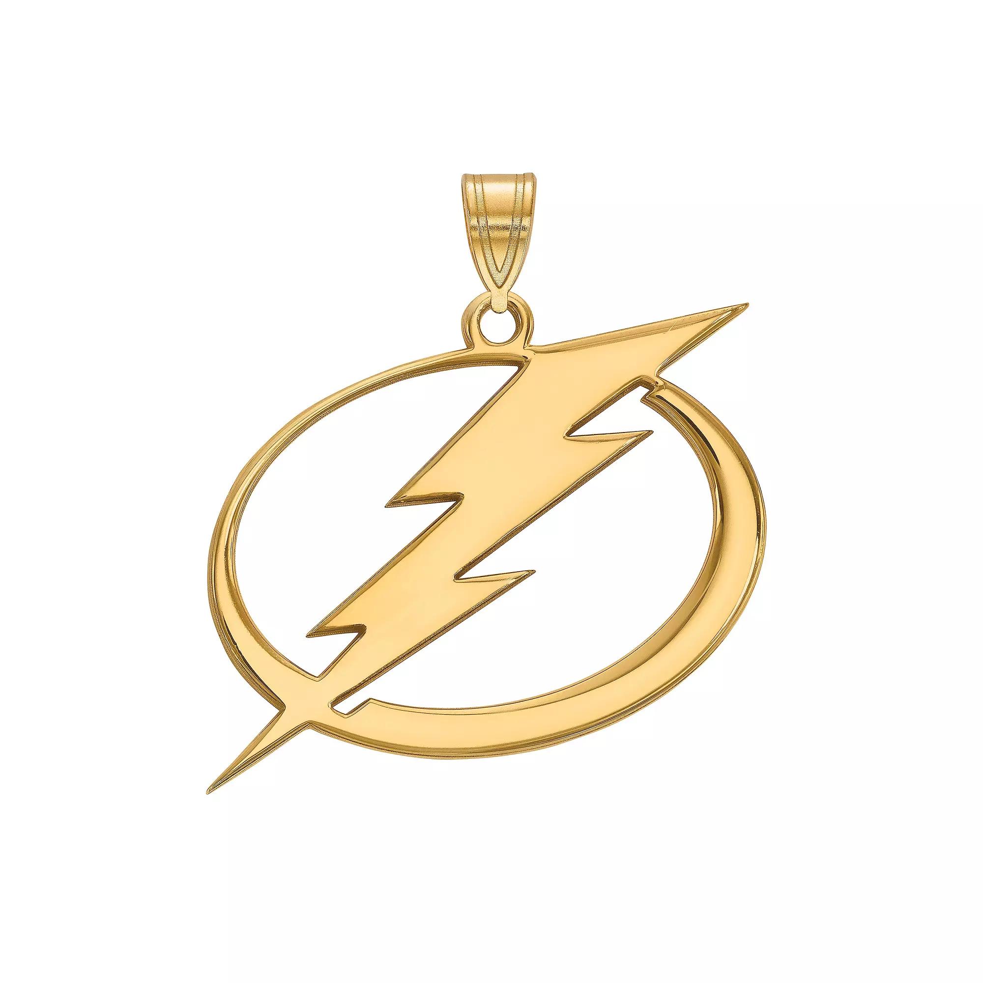 LogoArt Sterling Silver Tampa Bay Lightning Extra Large Pendant, Women's, Gold Over Sterling Product Image