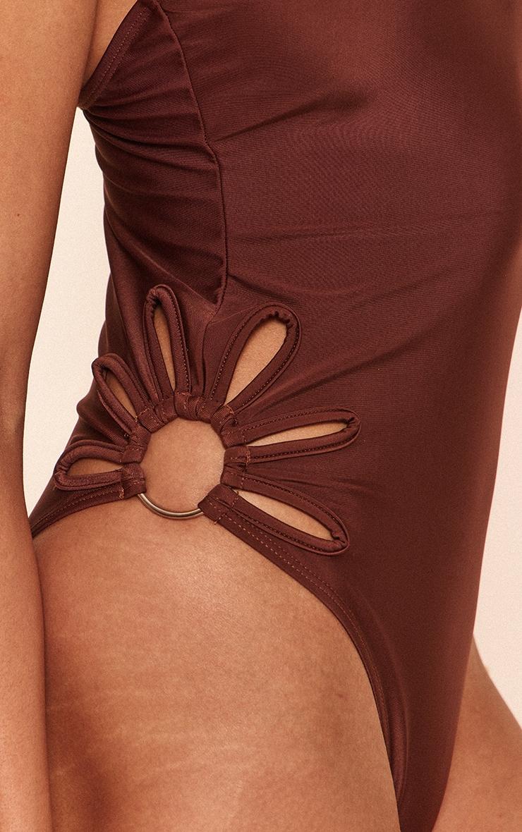 Chocolate Cut Out Hip Detail Swimsuit Product Image