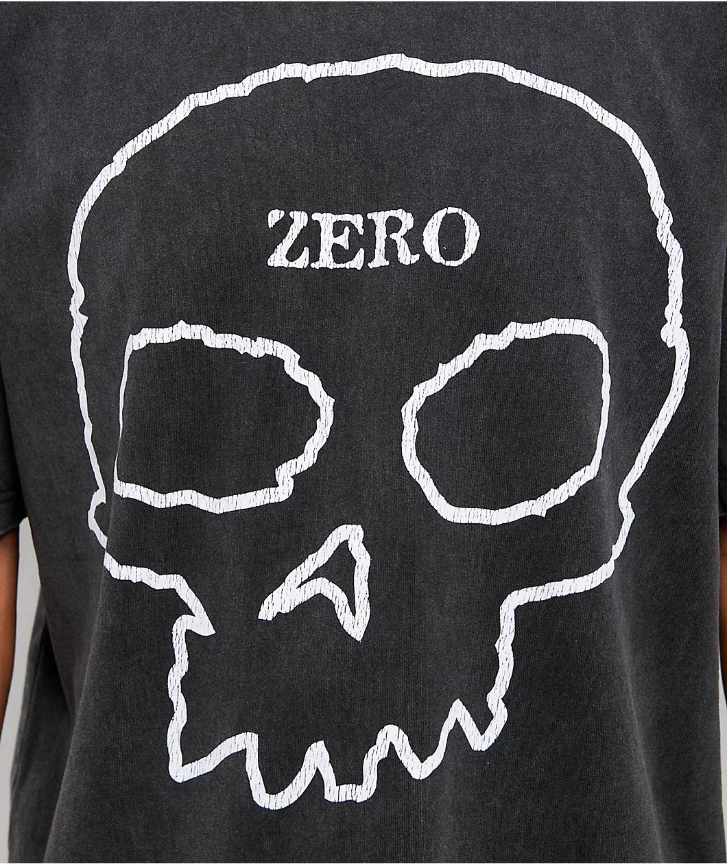 Zero Big Skull Black Wash T-Shirt Product Image