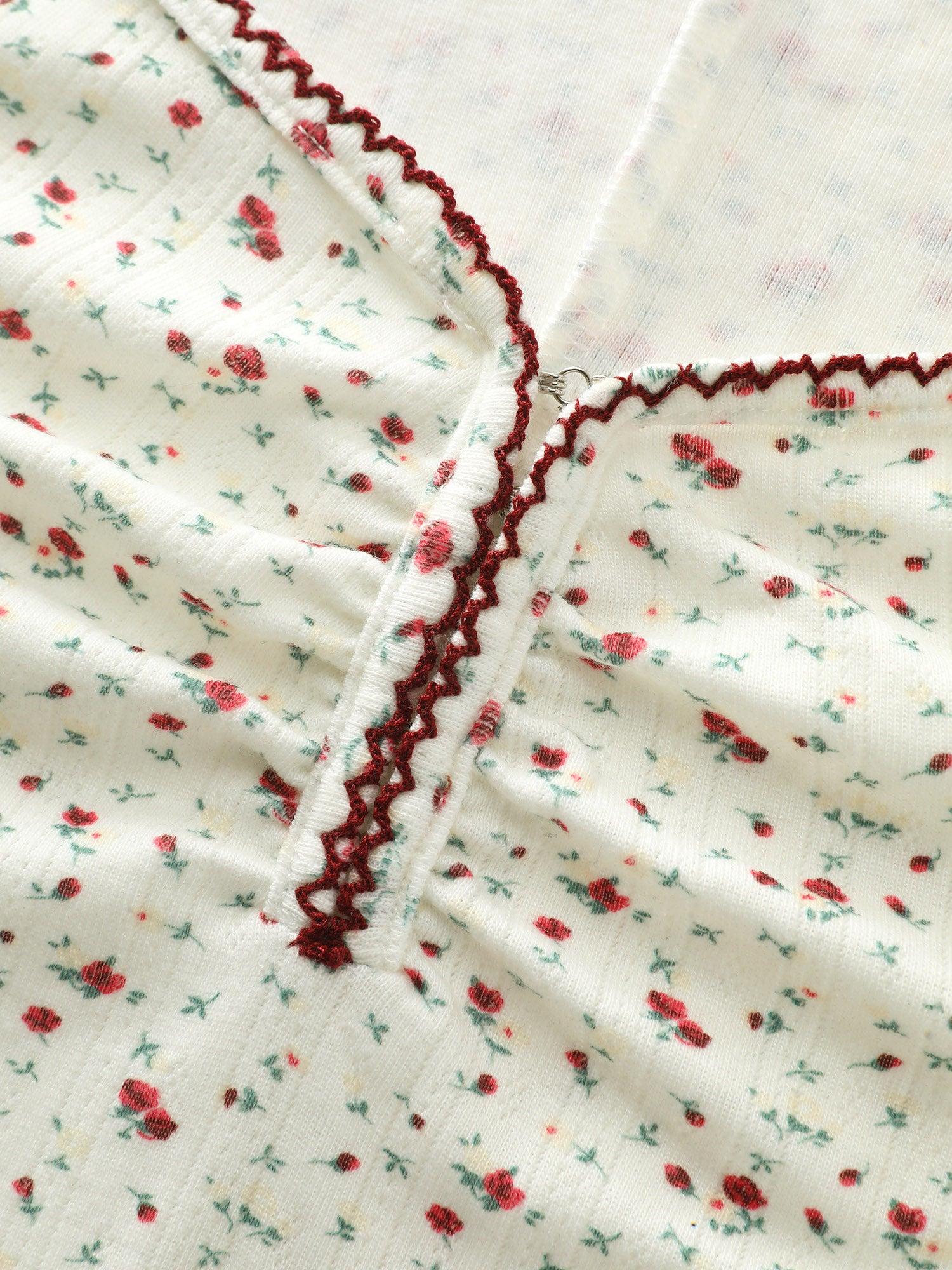 Supersoft Micro Floral Print Knit Top Female Product Image