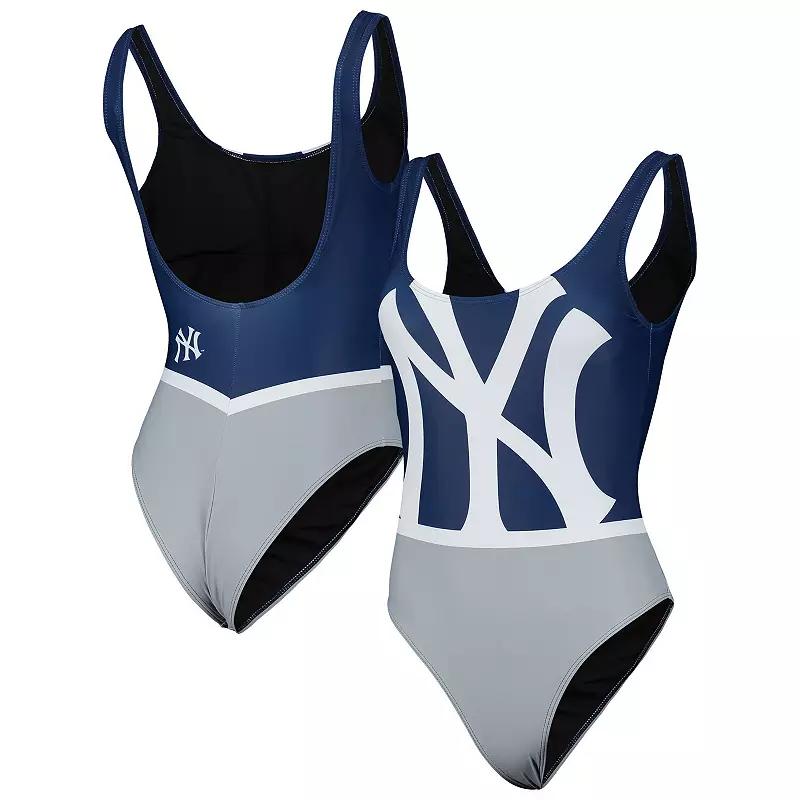 Women's FOCO Navy New York Yankees Team One-Piece Bathing Suit, Size: Medium, Blue Product Image