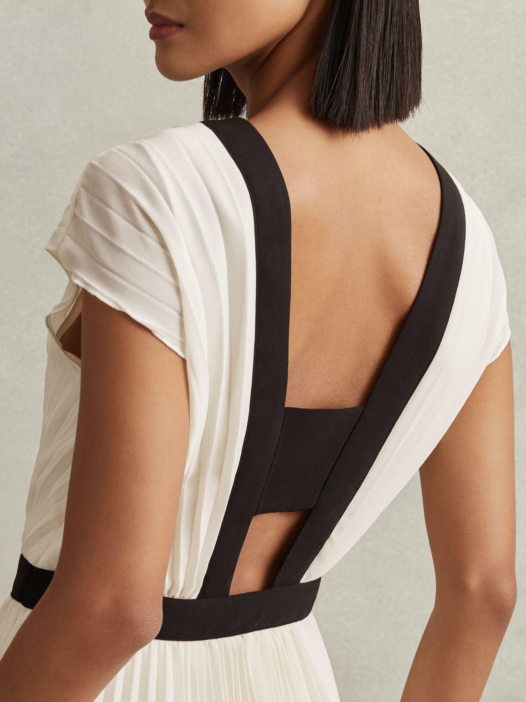 Pleated Maxi Dress in White Product Image