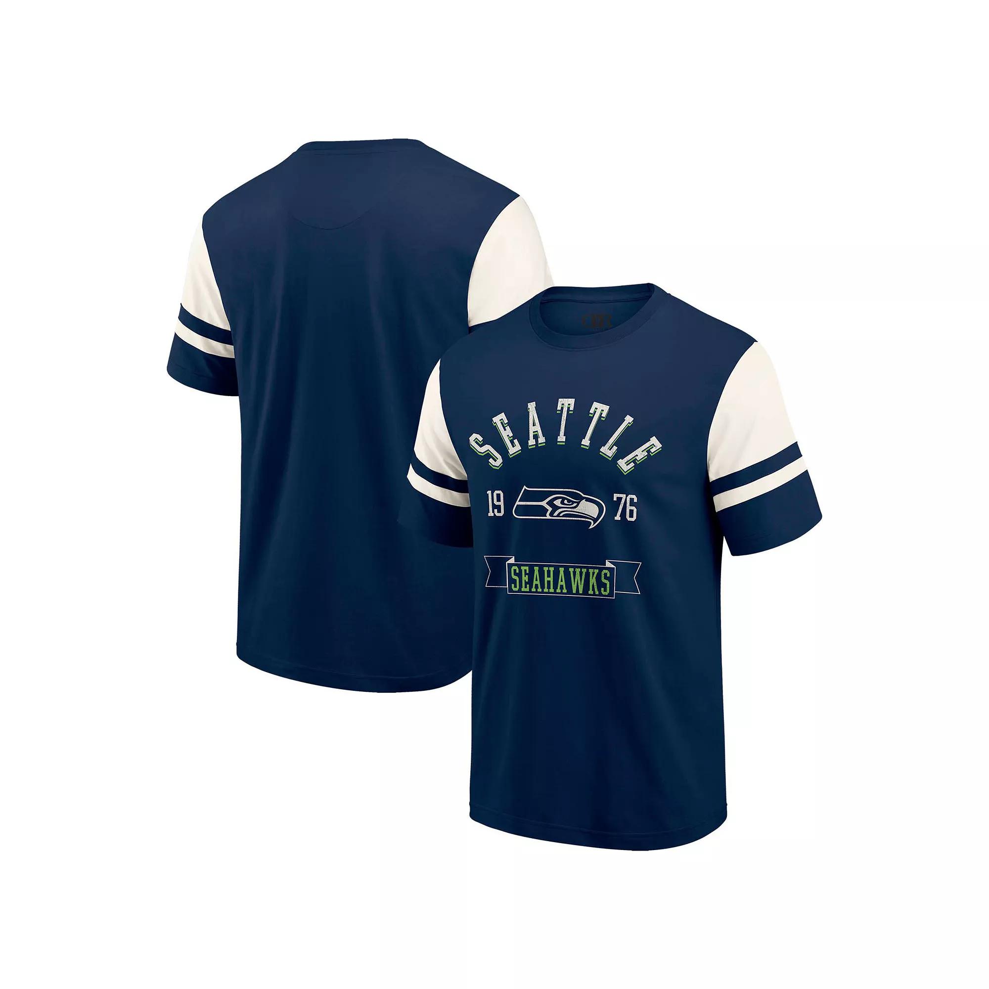 Men's Darius Rucker Collection by Fanatics College Navy Seattle Seahawks Football T-Shirt,  Product Image