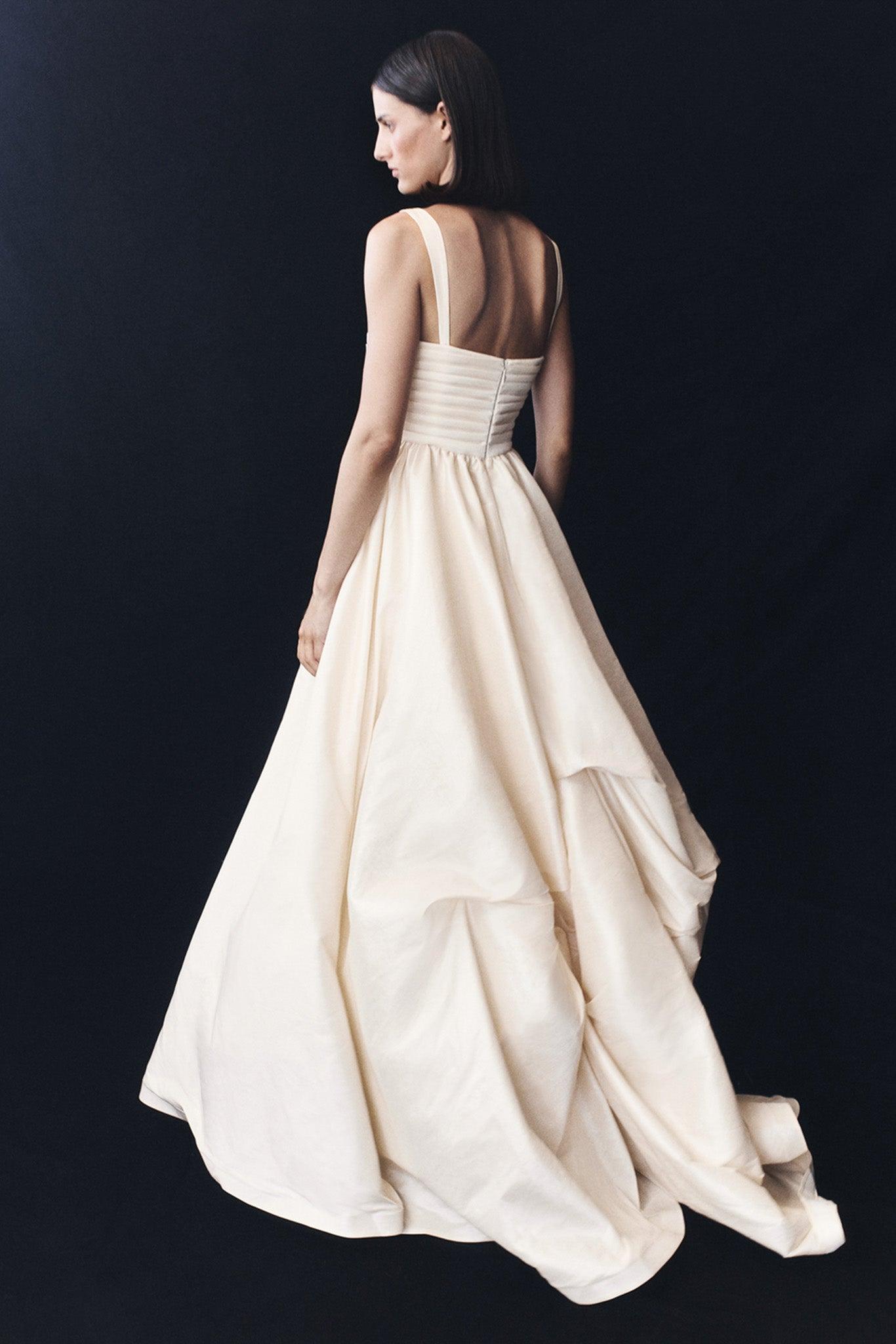 Carla Ruched Gown - Cream Ivory Product Image
