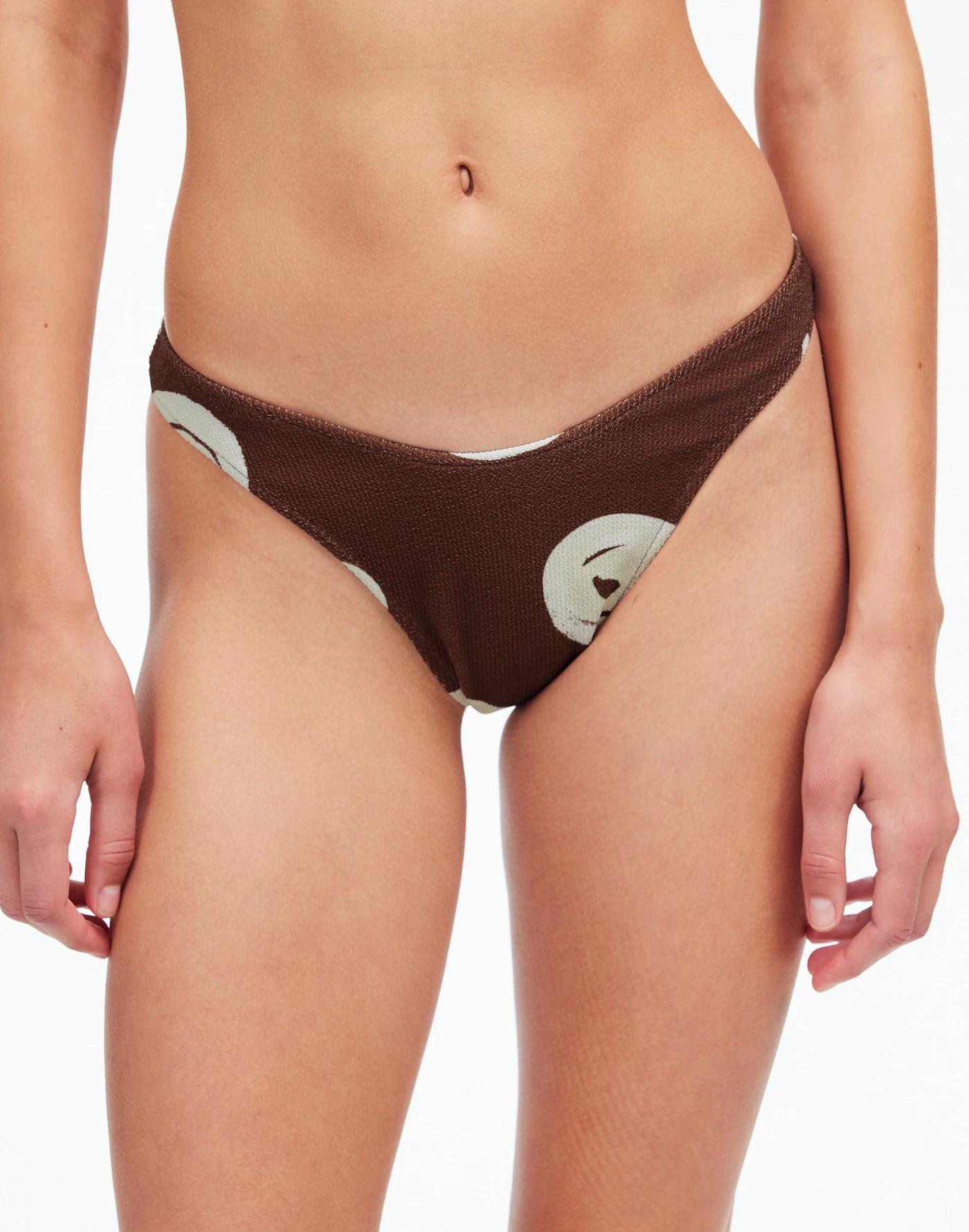 Zulu & Zephyr Cocoa Swirl Textured Bikini Bottom Product Image