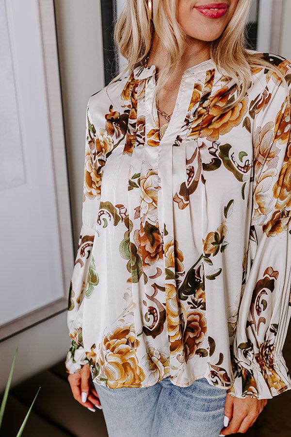 Simply Flourishing Shift Top In Ivory Product Image