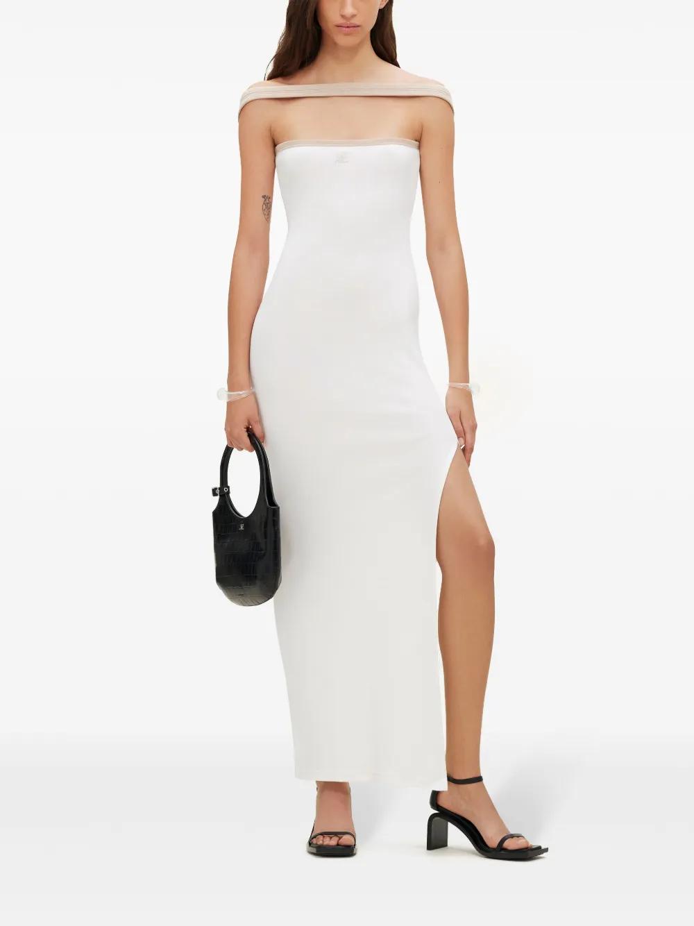COURRÈGES Hyperbole Cotton Maxi Dress In B131 White Her/ Sand Product Image