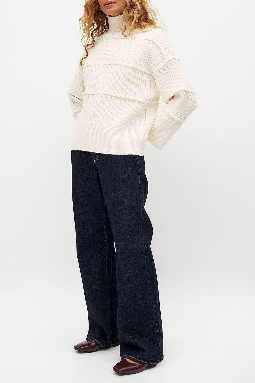 Cable Knitted Turtle Neck Sweater Product Image