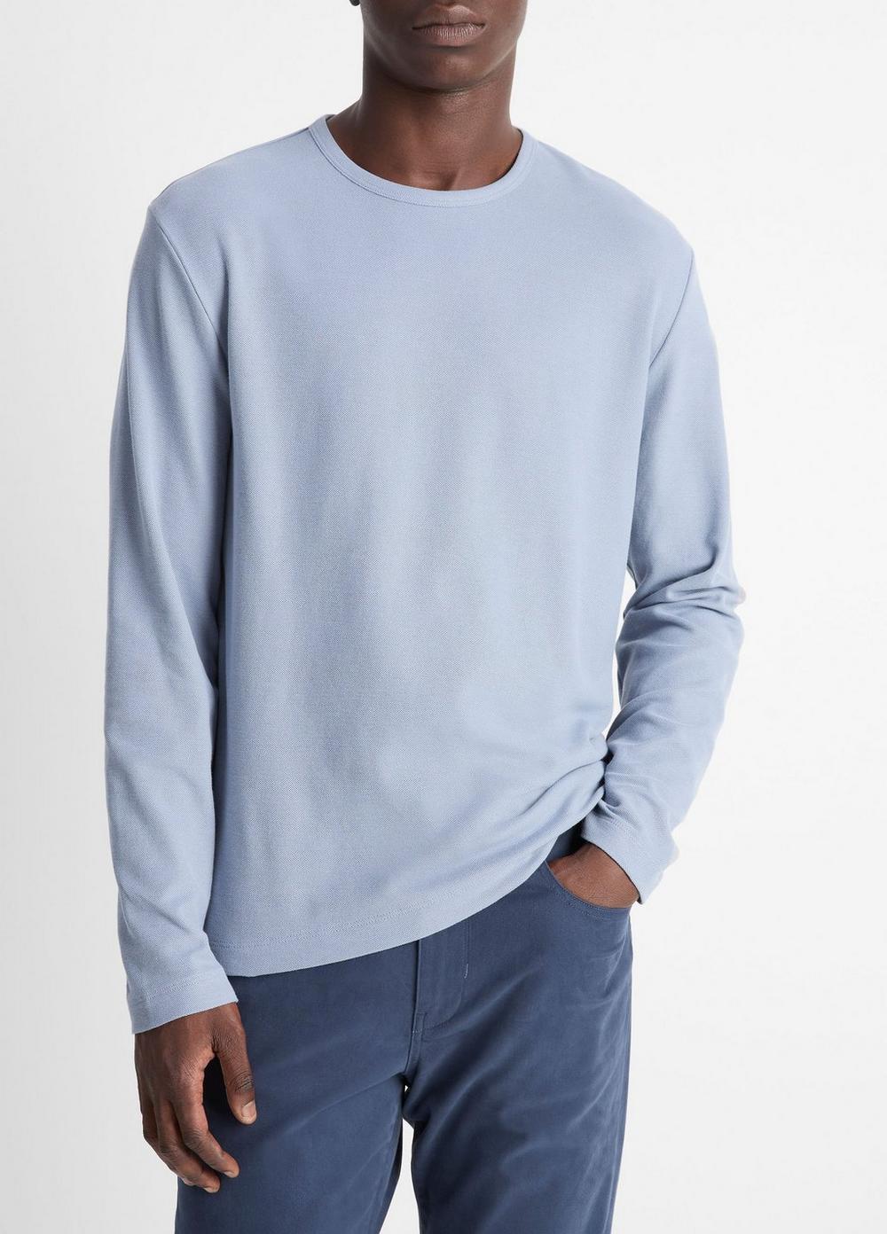 Pima Cotton Piqué Long-Sleeve T-Shirt Product Image