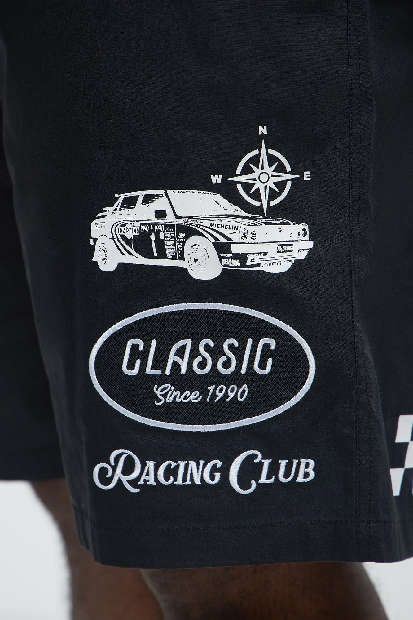 Racing Club Relaxed Drawstring Shorts - Black Product Image
