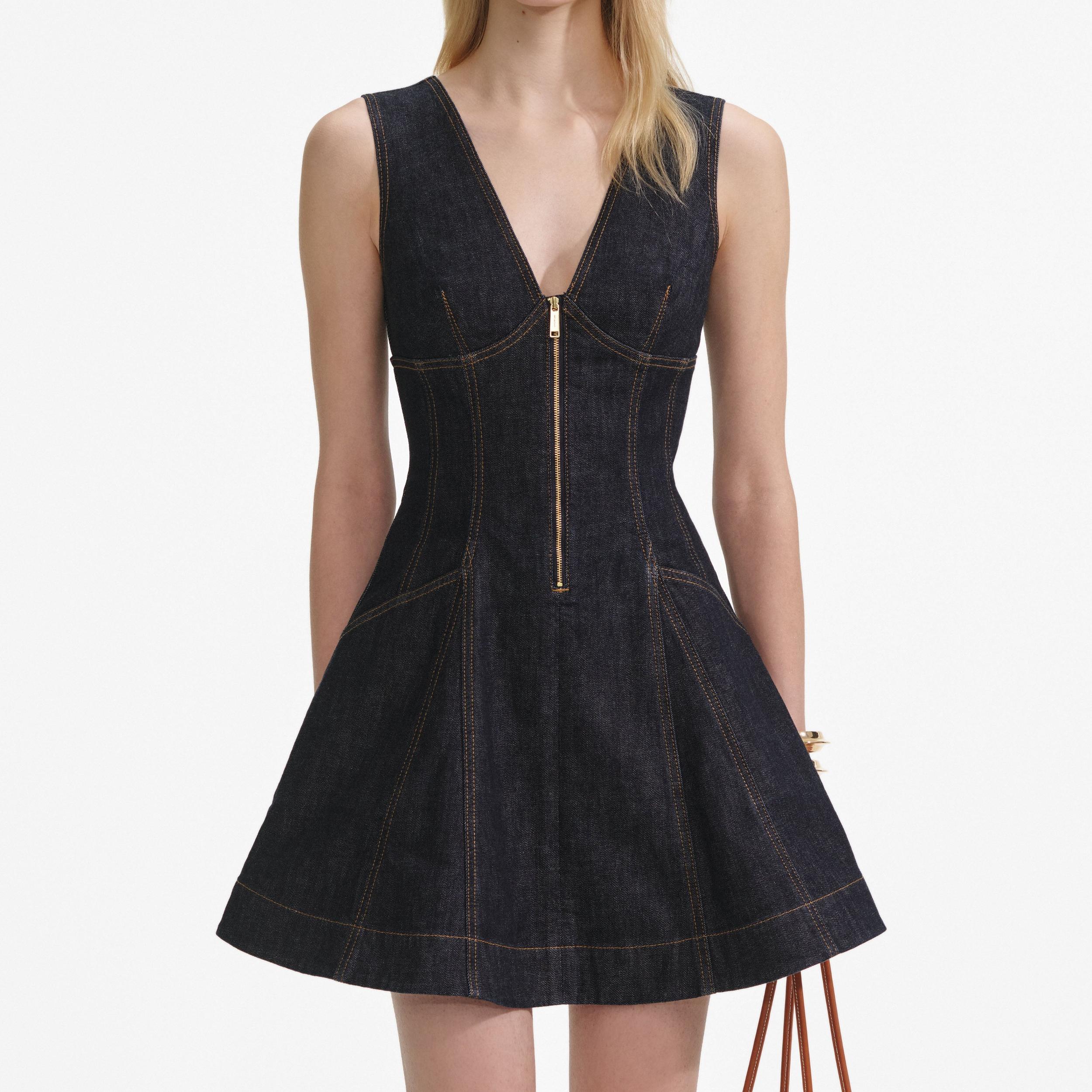 Indigo Denim Mini Dress Product Image