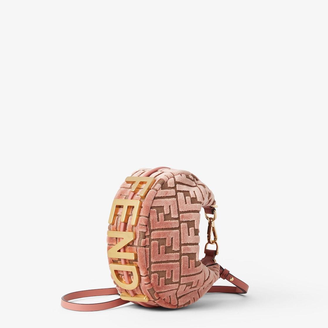 Fendigraphy MiniPink FF jacquard velvet mini-bag Product Image