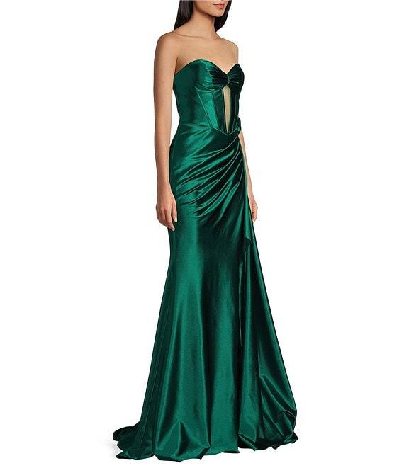 Jovani Strapless Corset Keyhole Side Sash Dress Product Image