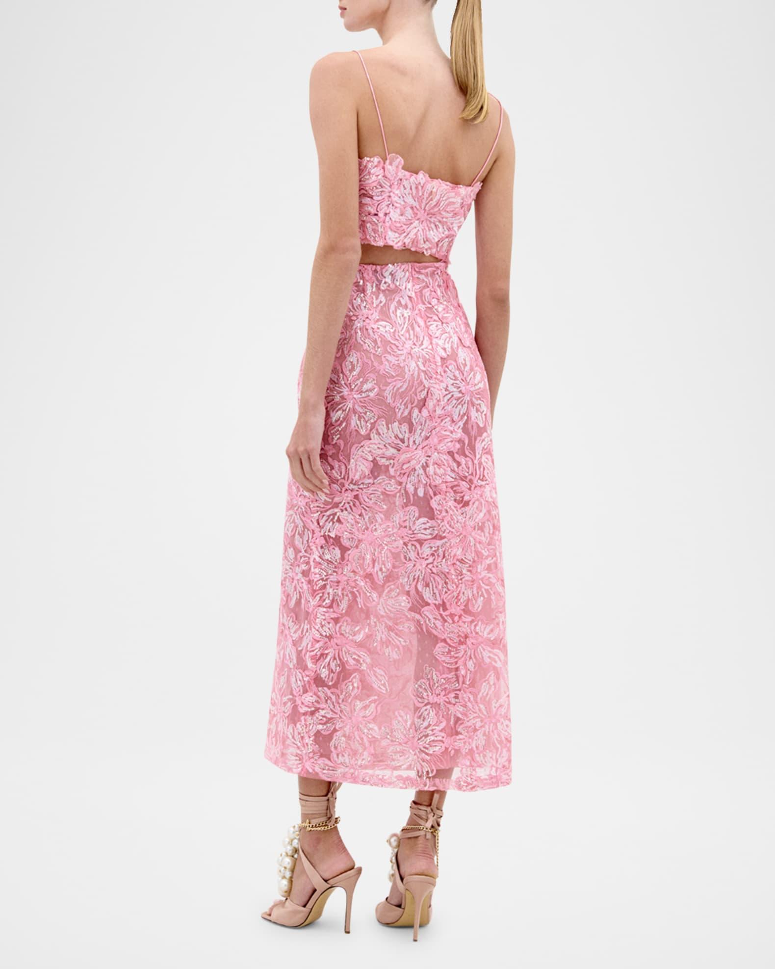 Astrid Sequin Embroidered Lace Midi Skirt Product Image