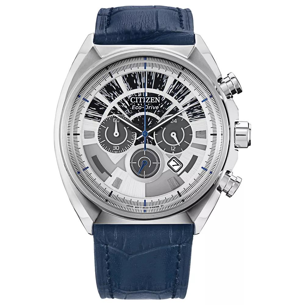 Citizen Mens Eco-Drive Star Wars Millennium Falcon Stainless Steel Blue Leather Strap Watch - CA4281-00W Product Image