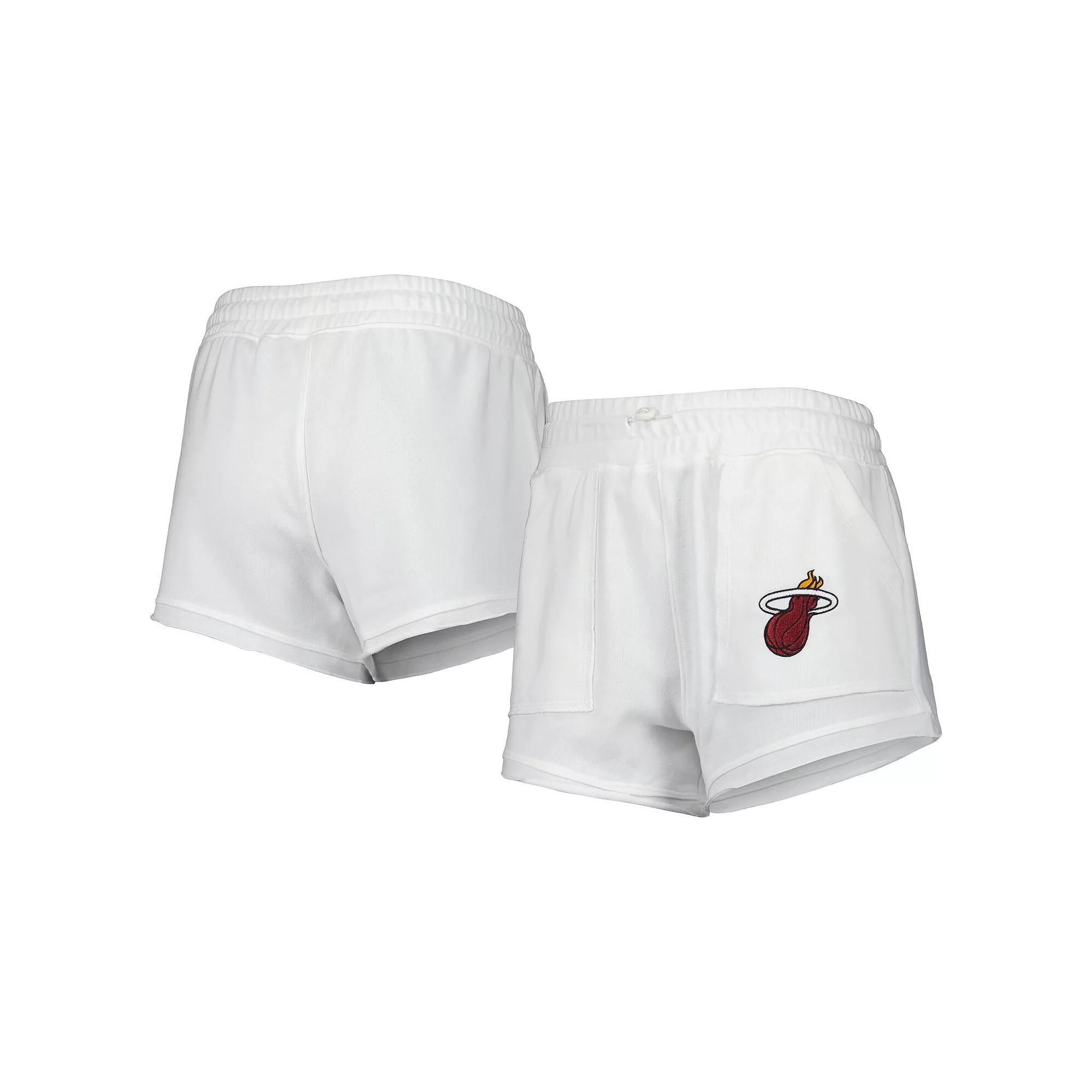 Women's Concepts Sport  White Miami Heat Sunray Shorts, Size: Small Product Image