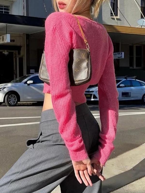 Thin Button Up Cardigan Knit Long Sleeve Tee Product Image