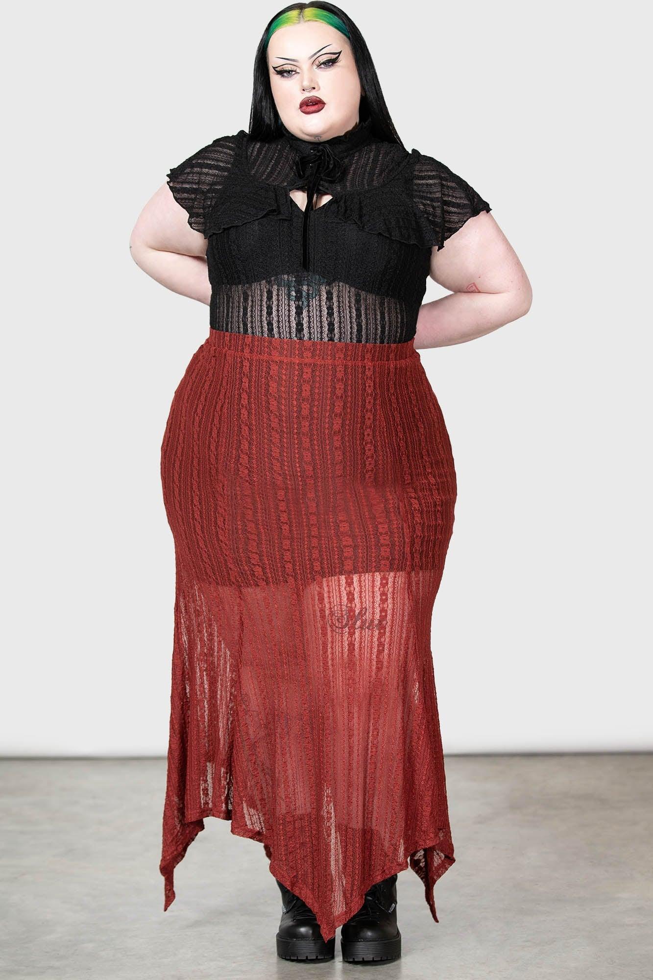 Juliet's Betrayal Maxi Skirt [RED] - Resurrect Female Product Image