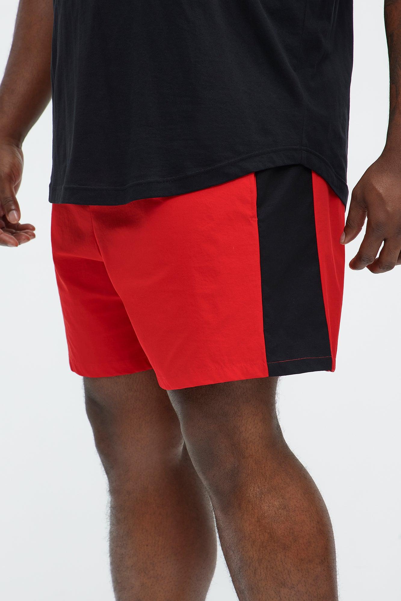 Contrast On The Side Swim Classic Trunk - Red/combo Product Image
