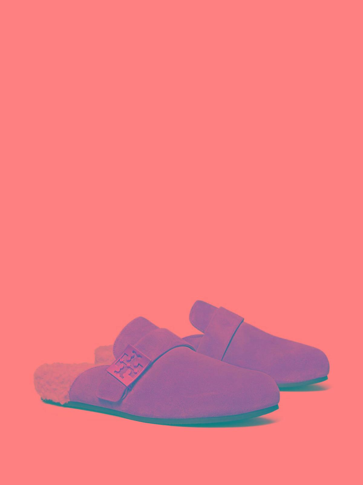 TORY BURCH Mules Mellow In Shearling Color Taupe In Brown Product Image