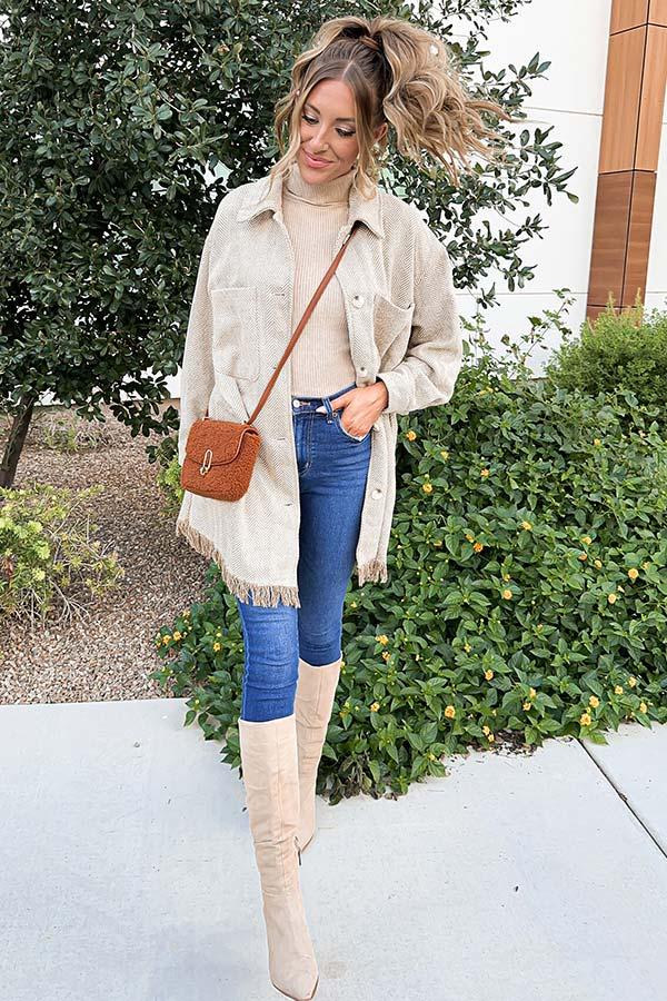 Pumpkin Spice Please Tweed Jacket Product Image