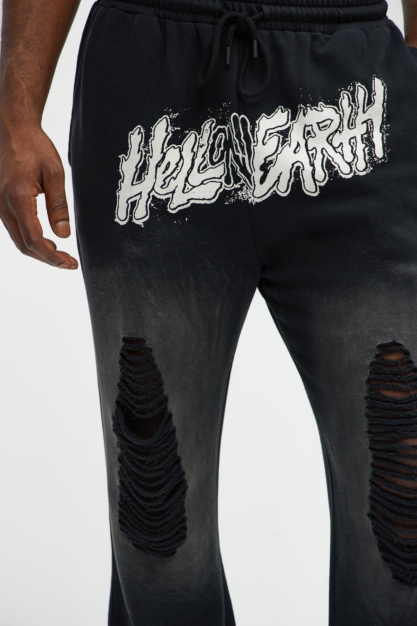 Tyson Hell On Earth Straight Sweatpants - Black Product Image
