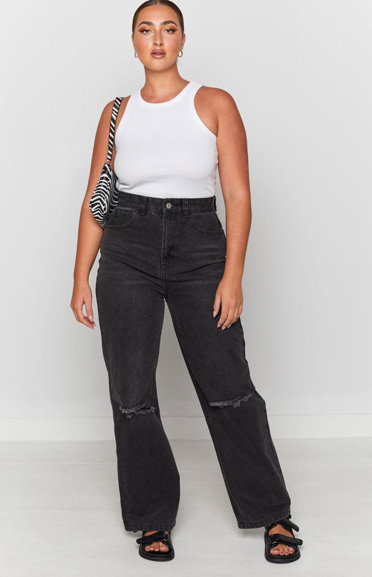 Robin Wide Leg Jeans Black Wash Product Image