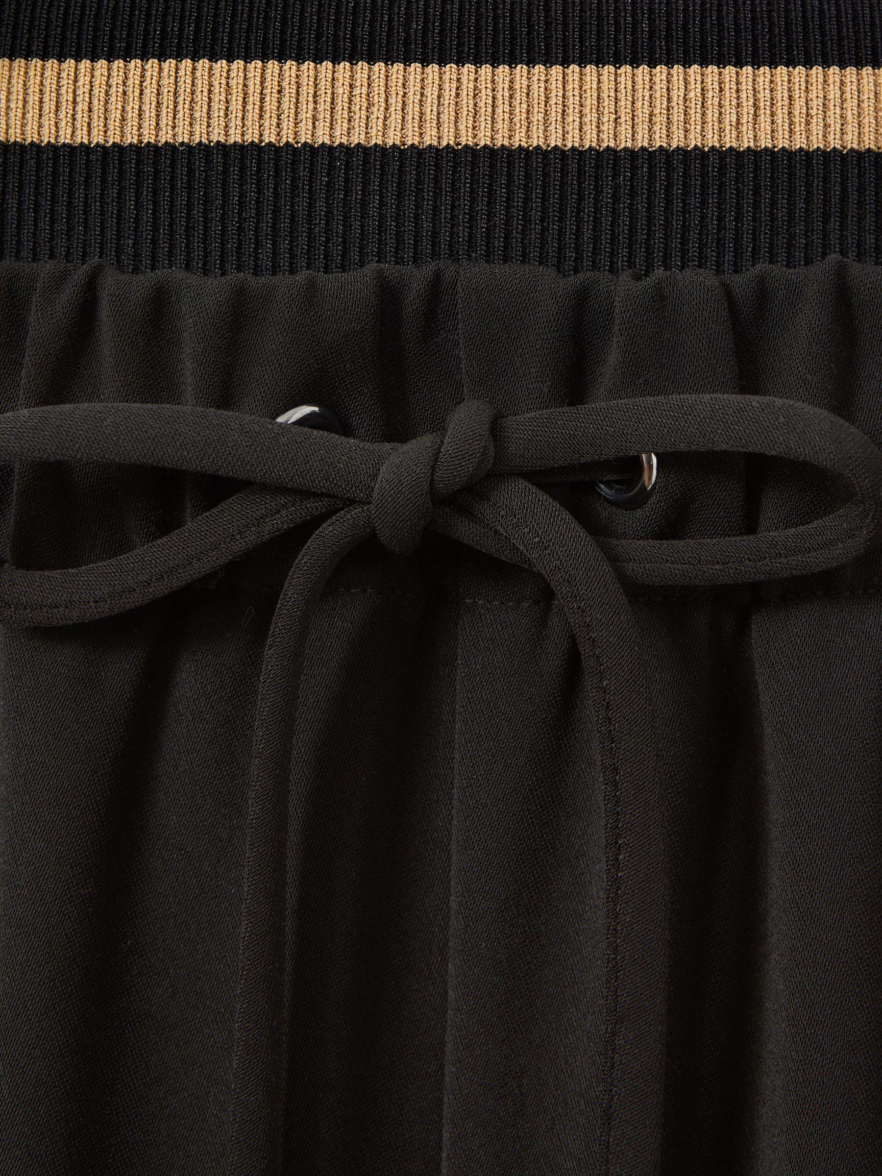 Waistband Detail Wide Leg Trousers in Black Product Image