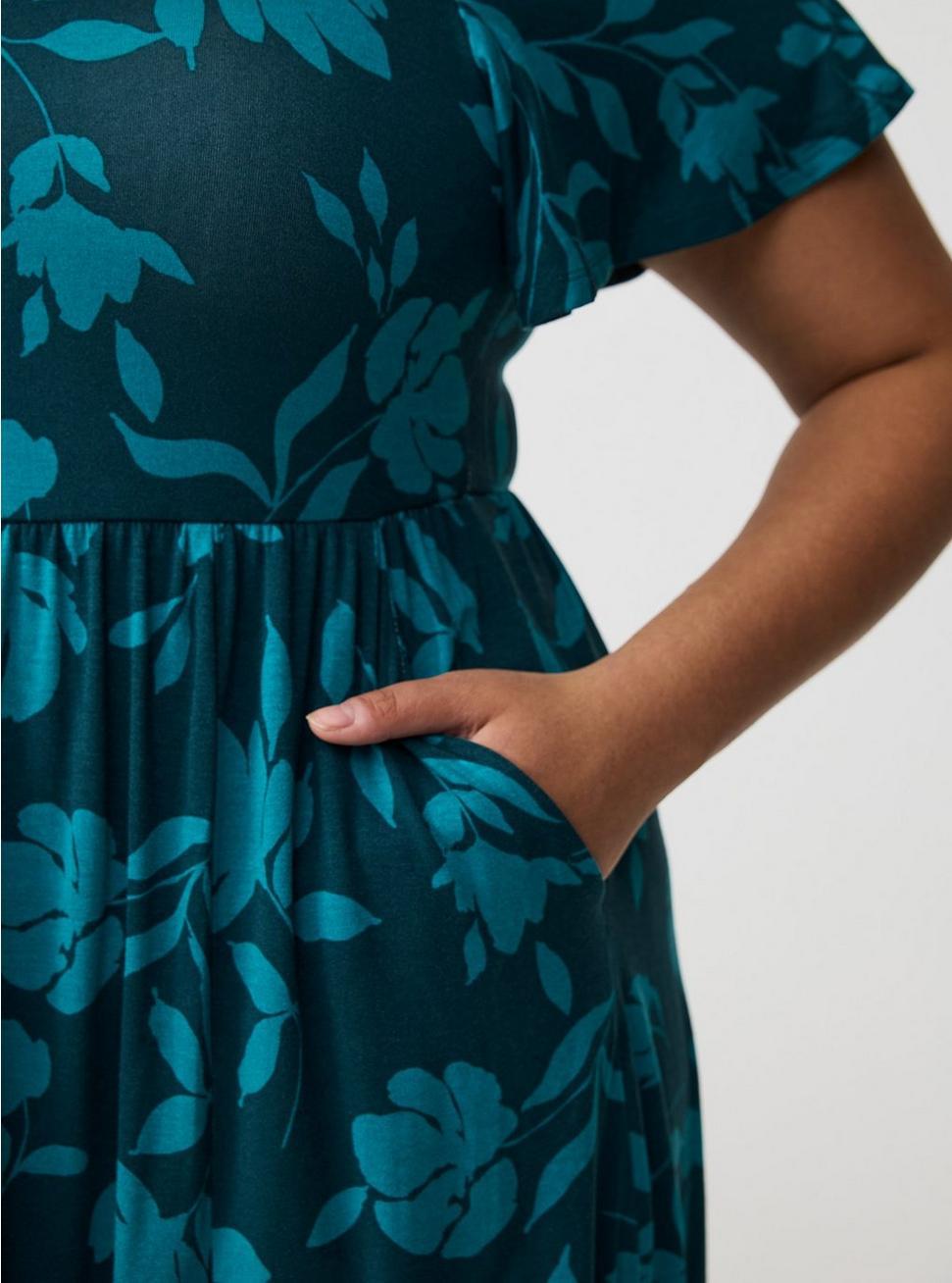 Mini Flutter-Sleeve Skater Dress Product Image