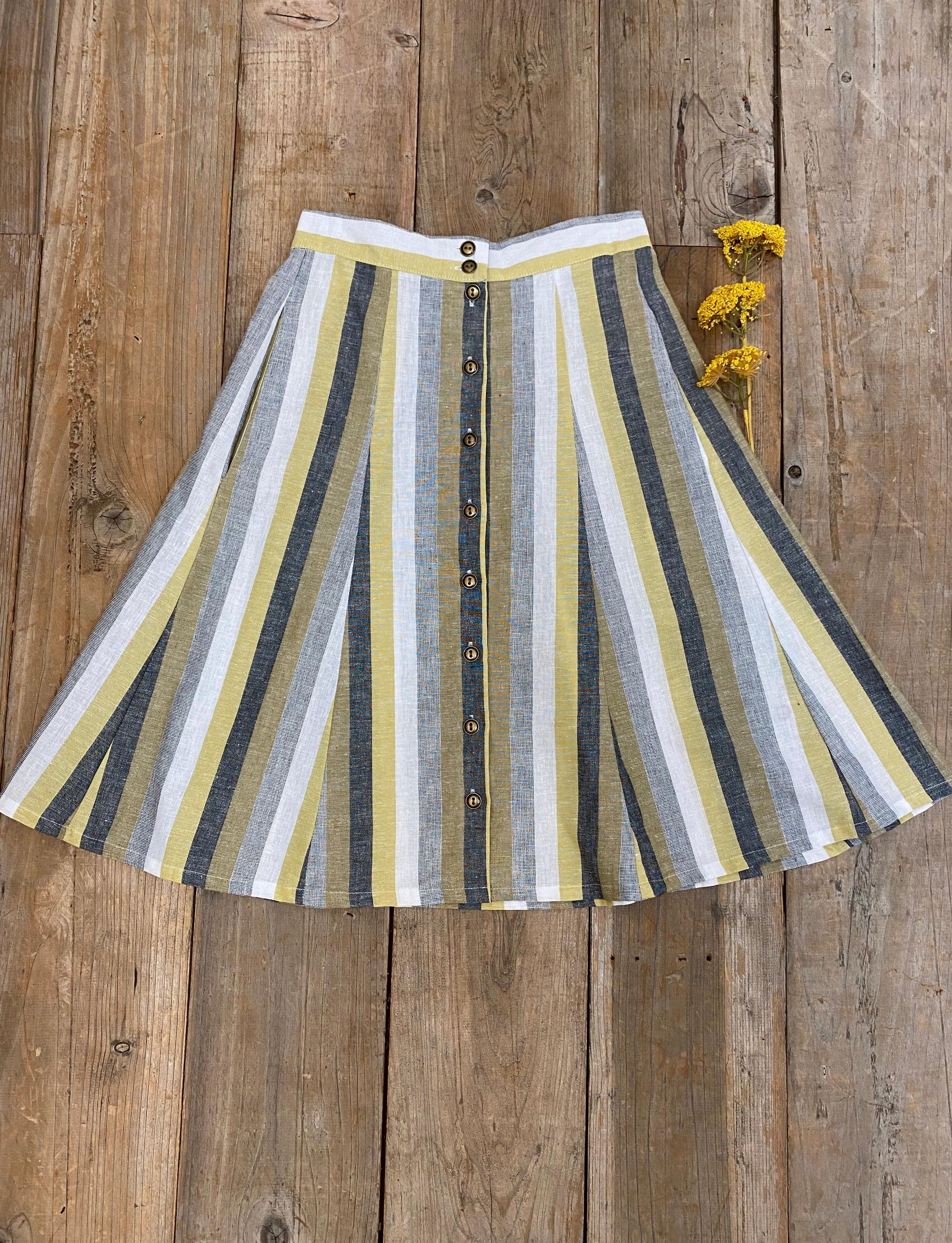 Bae Skirt in Linen Stripe Product Image