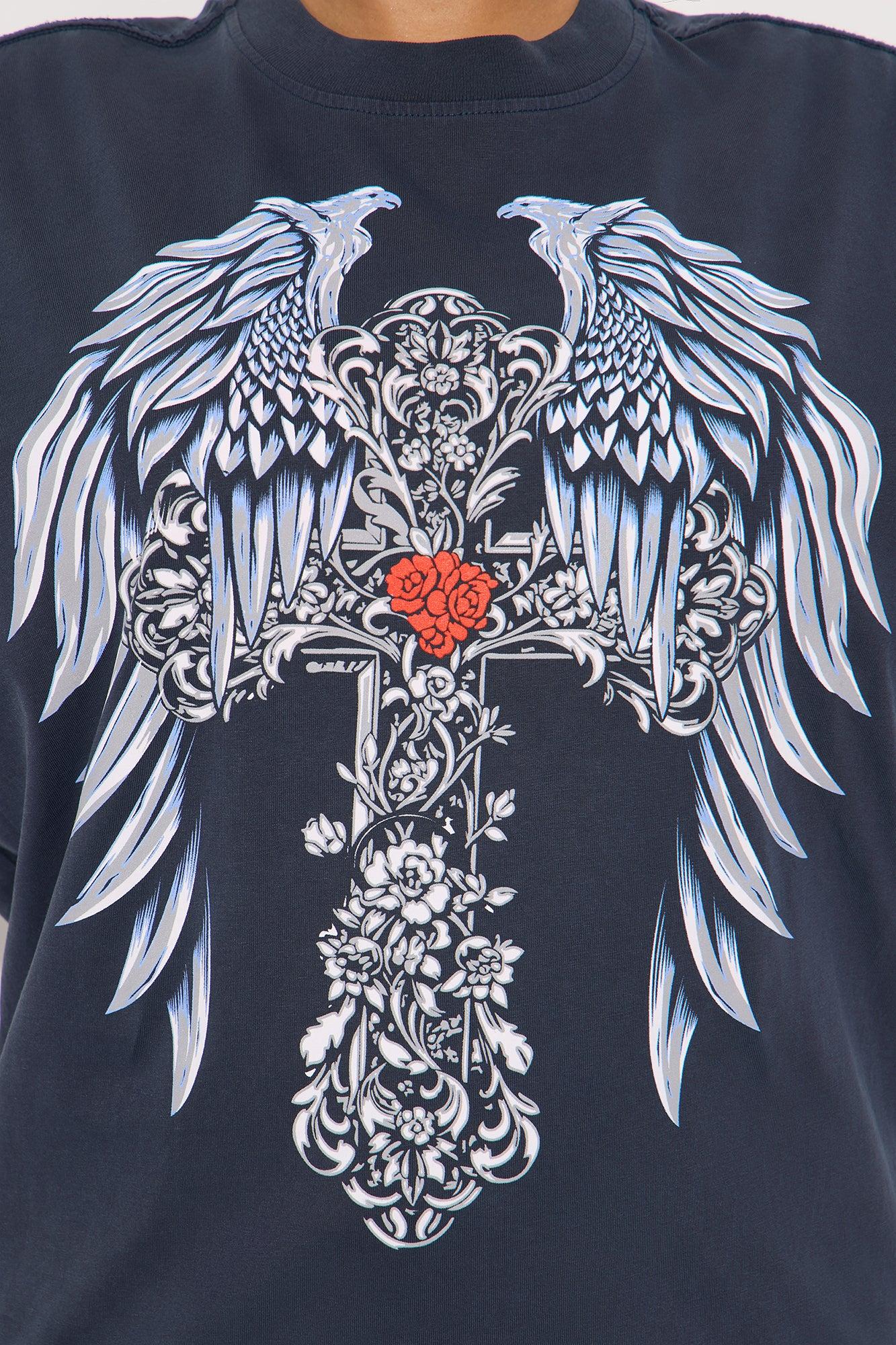 Elevated Love Washed Tee - Navy Wash Female Product Image