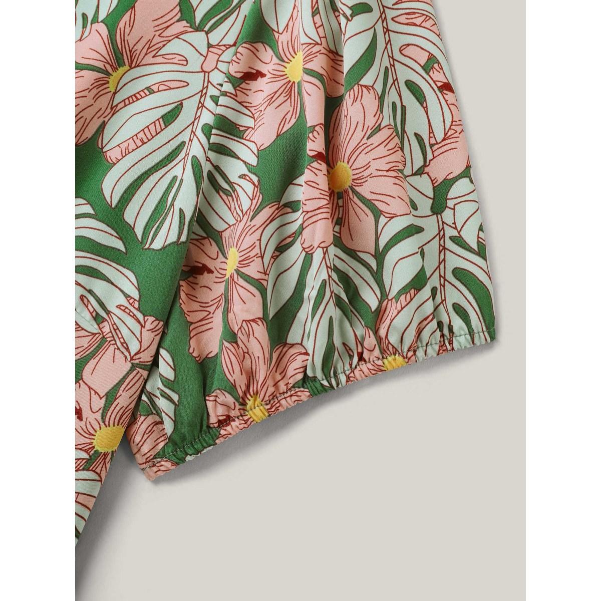 Plus Size Spring Things Printed Pockets Midi Dress Truegreen Women V-neck Short sleeve Curvy BloomChic 30/6X Product Image