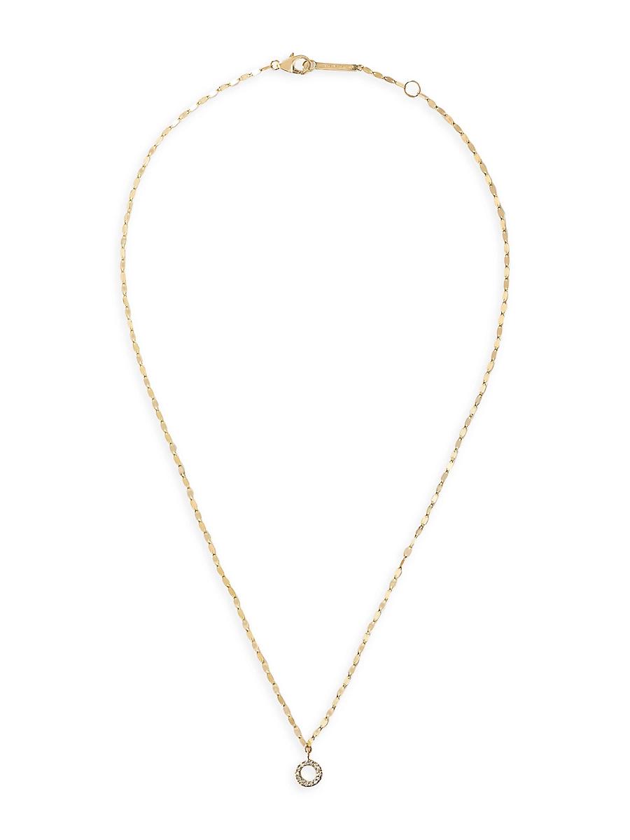Flawless 14k Gold Open Circle Pendant Necklace Product Image