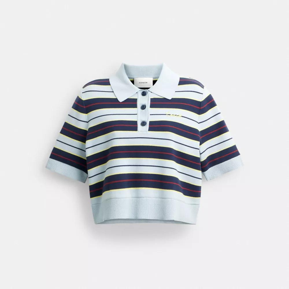 Cropped Stripe Polo Product Image