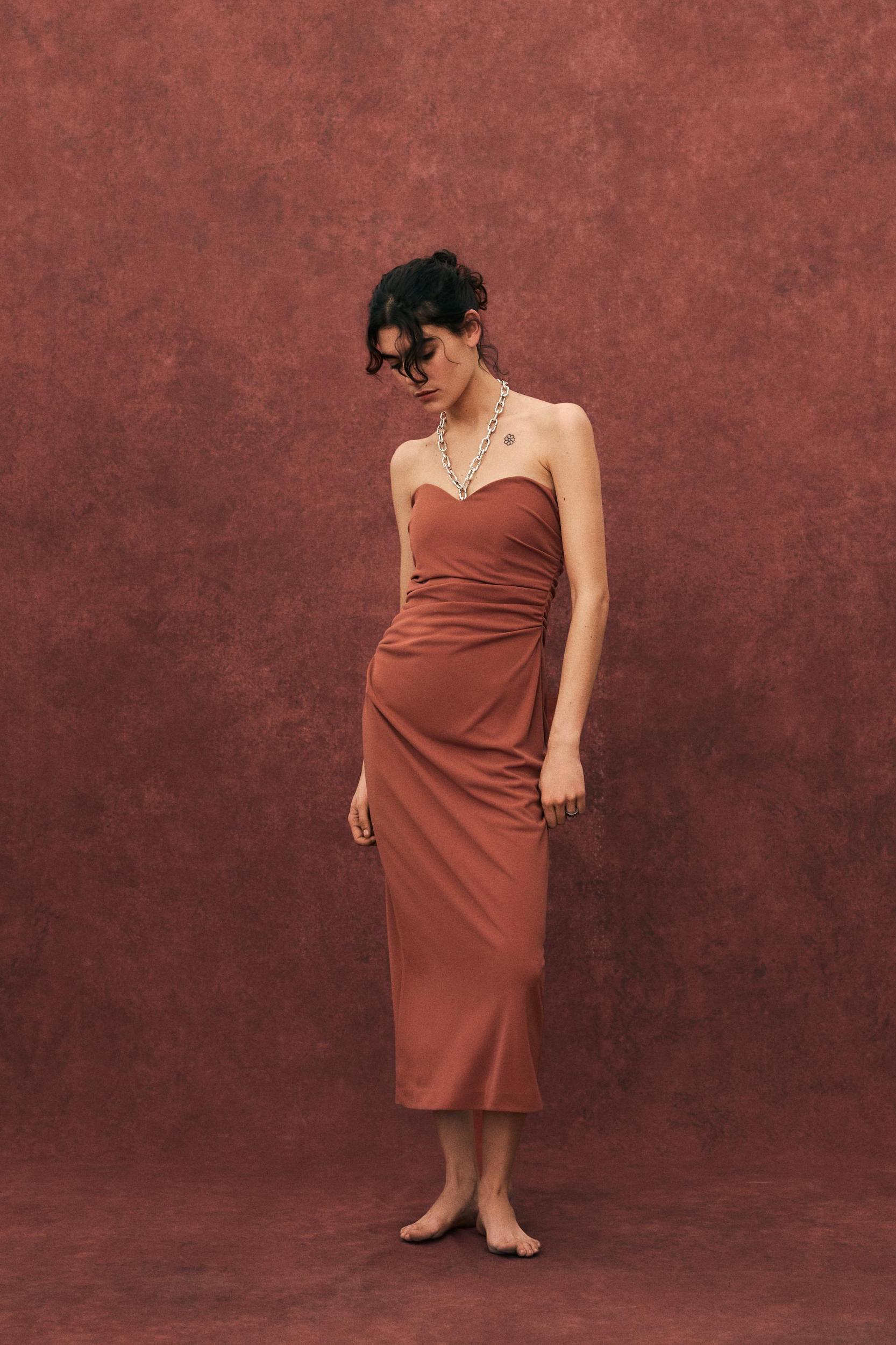 STRAPLESS MIDI DRESS Product Image