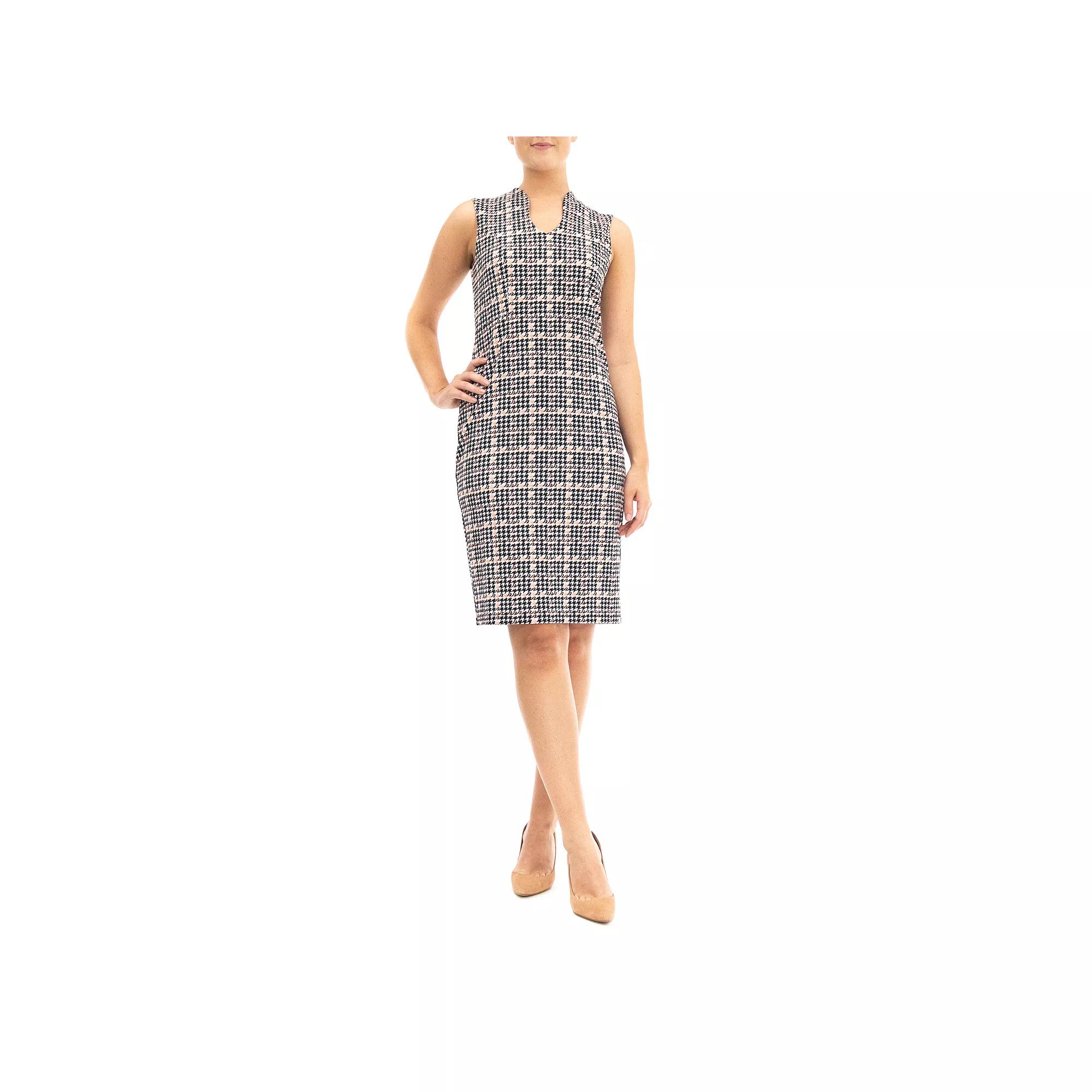 Womens Nina Leonard U-Neck Midi Sheath Dress Product Image