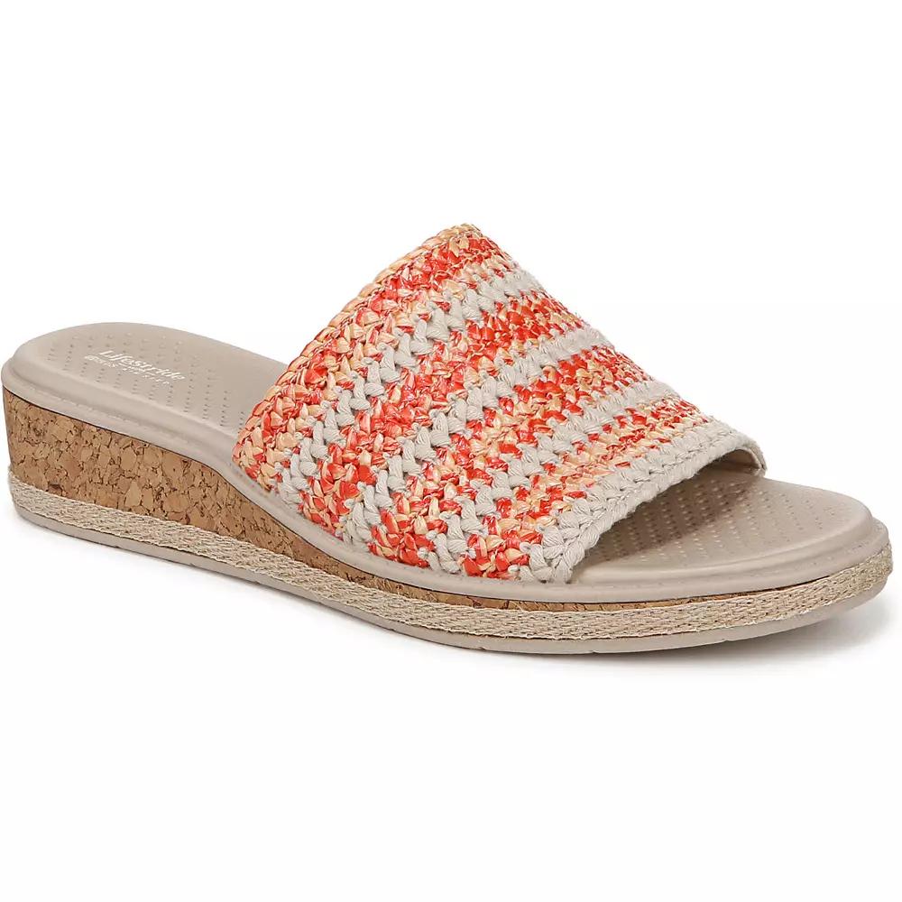 LifeStride Breezy Women's Slide Sandals, Size: 9, Pink Raffia Product Image