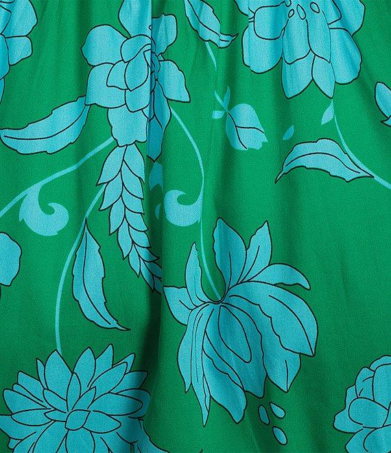 Sugarlips Palmer Floral Print V-Neck Short Sleeve Tiered Poplin Maxi Dress Product Image