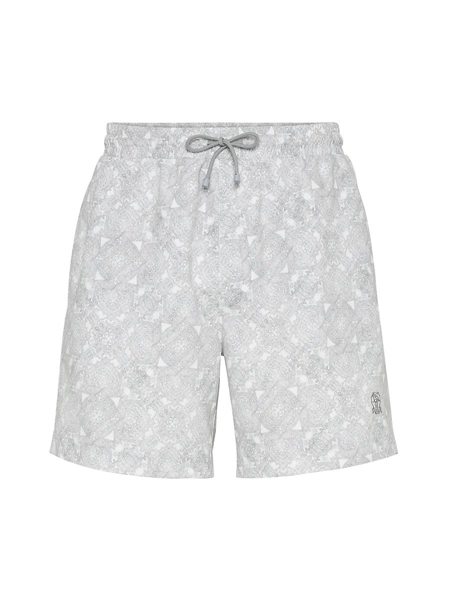 Mens Paisley Nylon Swim Shorts Product Image